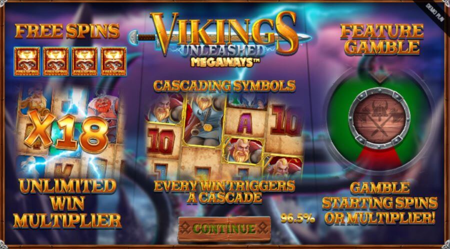 Vikings Unleashed Megaways slot.