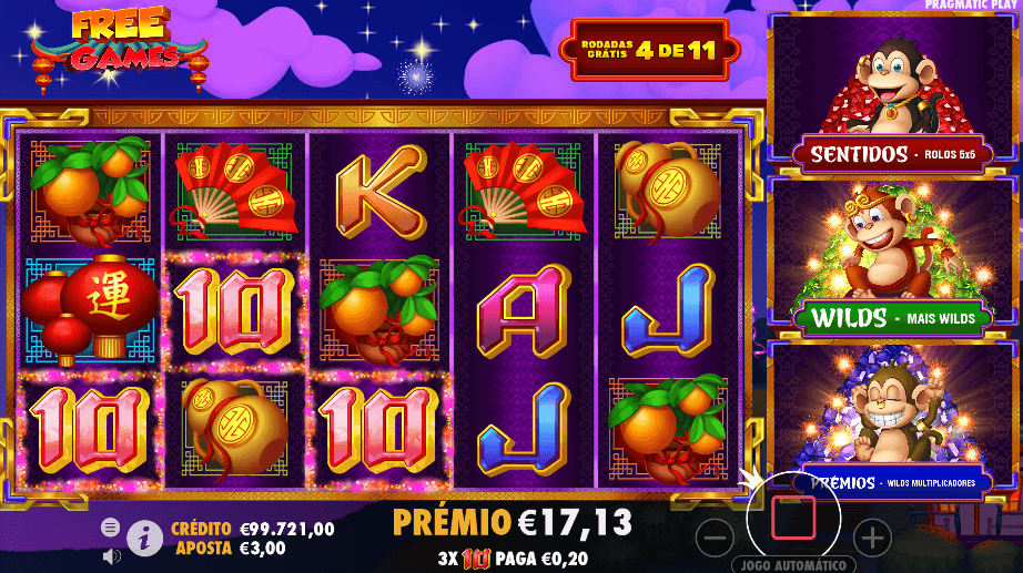 3 Dancing Monkeys slot - rodadas gratis
