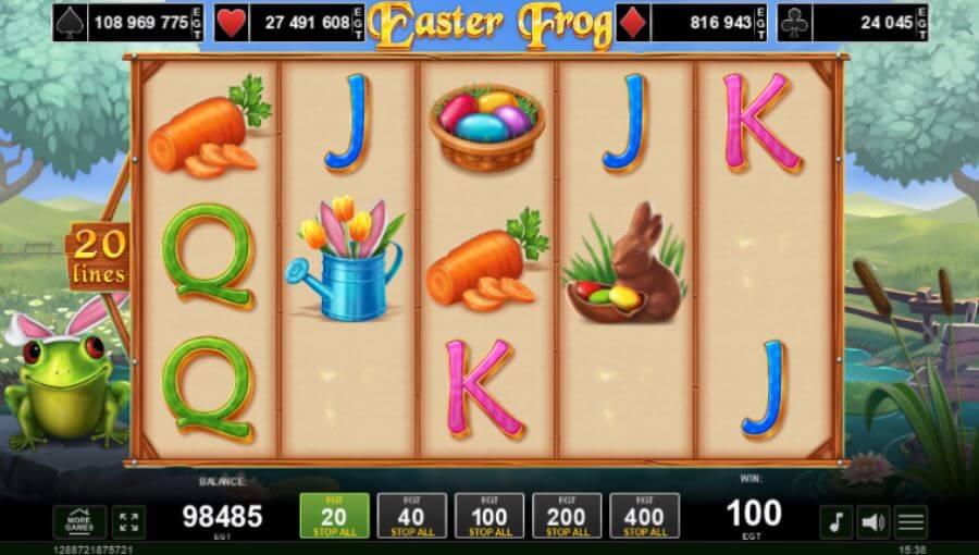 3. Cascatas da Easter Frog slot.