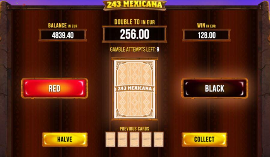3. Função Gamble da 243 Mexicana slot.