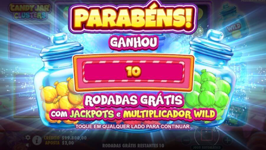 3. Rodadas grátis da Candy Jar Clusters slot.