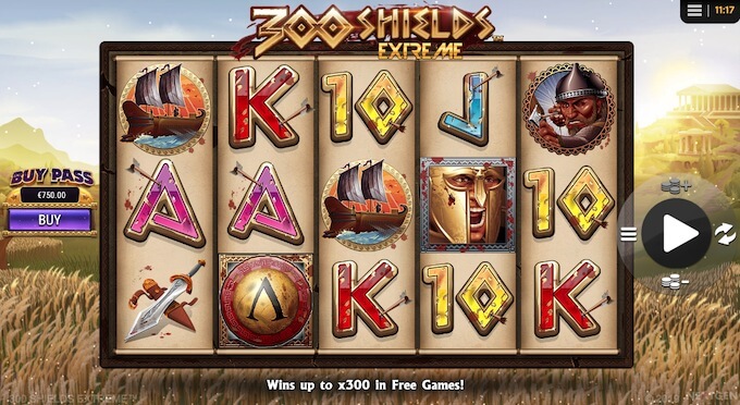 Símbolos e gráficos slot 300 Shields Extreme