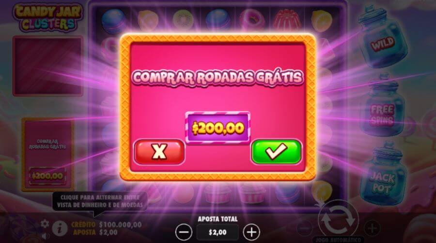 4. Compra de bónus da Candy Jar Clusters slot.