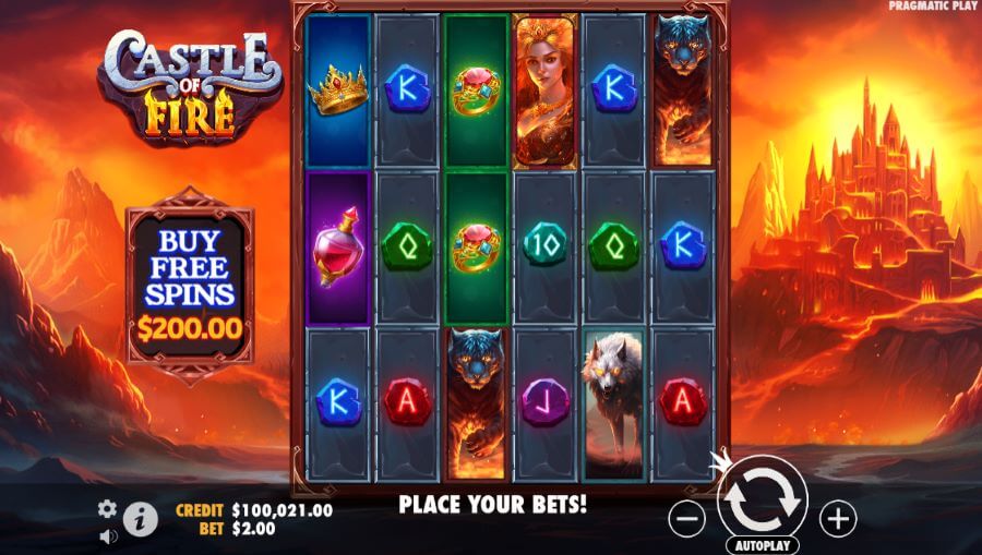 4. Efeitos audiovisuais da Castle of Fire slot.