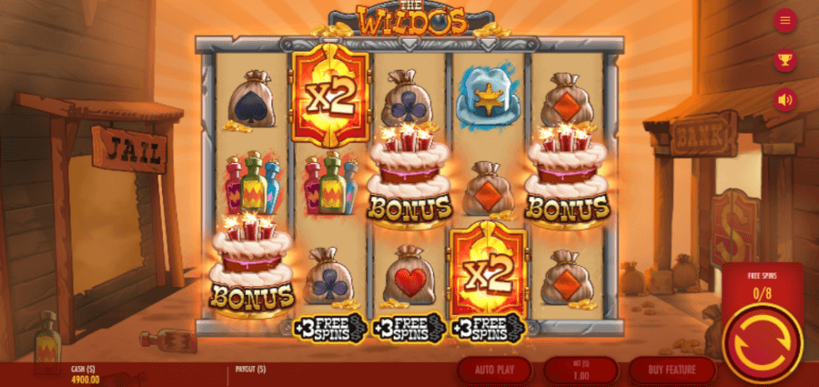 4. Prémio máximo na The Wildos slot.