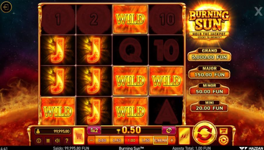 4. Wilds na Burning Sun slot.