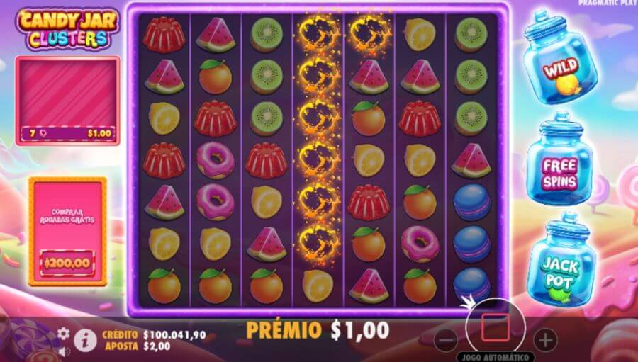 5. Modo queda da Candy Jar Clusters slot.