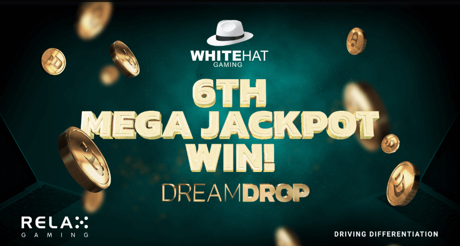 Relax Gaming celebra o 6º vencedor do Mega Jackpot Dream Drop com White Hat