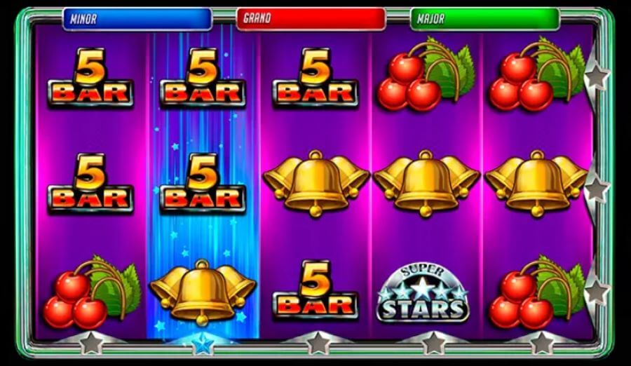 Símbolos cristalizados de Super 30 Stars slot.