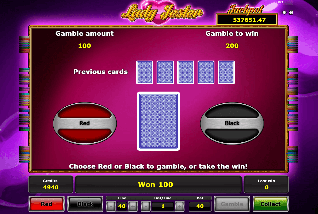 Apostar os seus ganhos Lady Jester slot