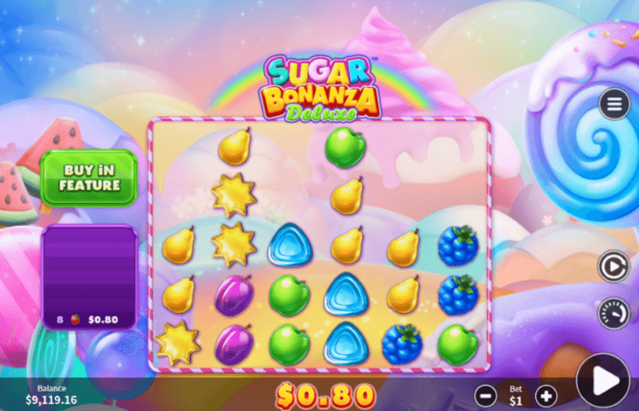 Cascatas na slot Sugar Bonanza Deluxe.