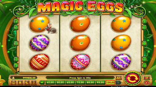Efeitos audiovisuais do slot Magic Eggs