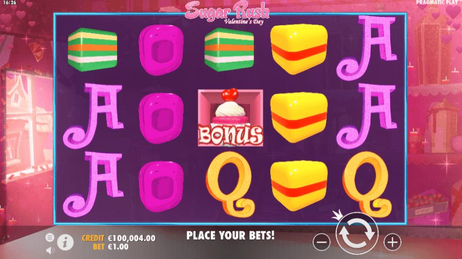 Gráficos e sons de Sugar Rush Valentine’s Day slot