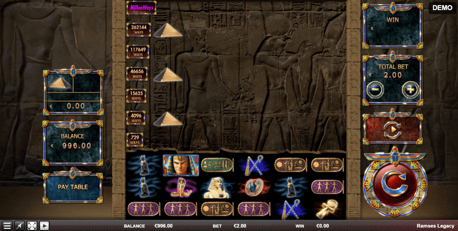 Jackpot ou vitórias máximas do Ramses Legacy