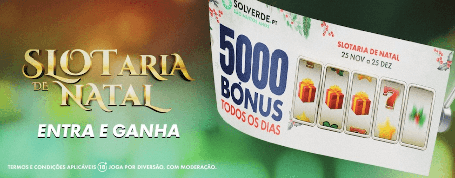 Slotaria de Natal: 5000 bónus todos os dias na Sloverde