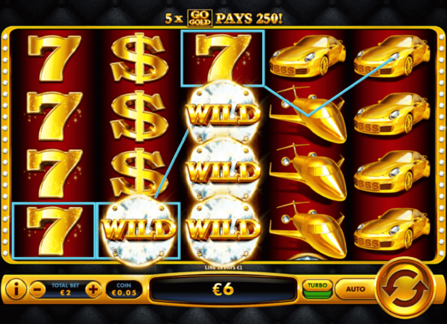 Wilds na slot Go Gold.