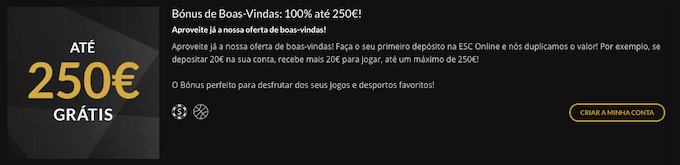 Bónus de boas-vindas ESC Online Bónus de boas-vindas ESC Online