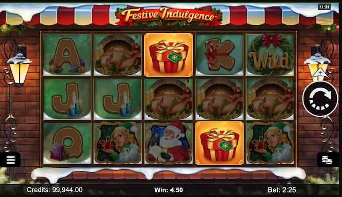 Recursos e onde jogar slot Festive Indulgence Microgaming