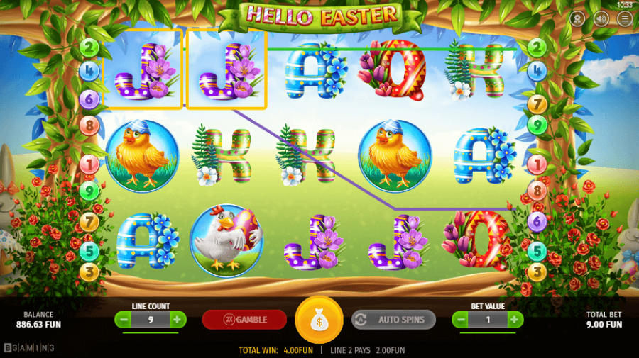 Gráficos e sons de Hello Easter
