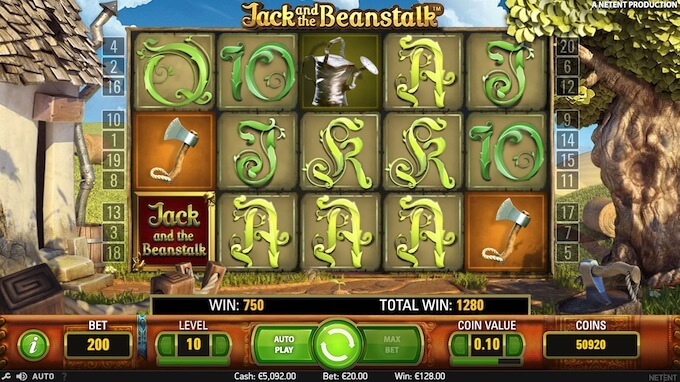 Análise de Jack and the Beanstalk slot NetEnt