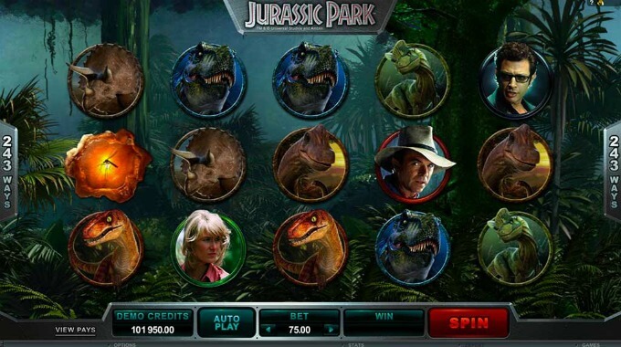 Símbolos da slot Jurassic Park