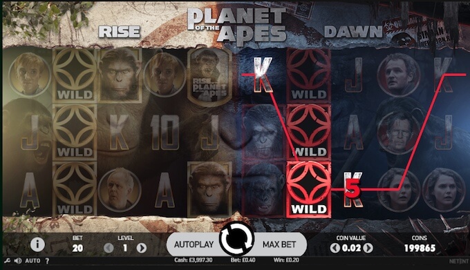 Planet of the Apes slot NetEnt 
