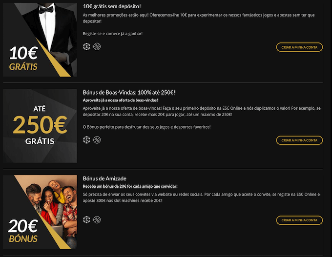 Promoções casino ESC Online Promoções casino ESC Online
