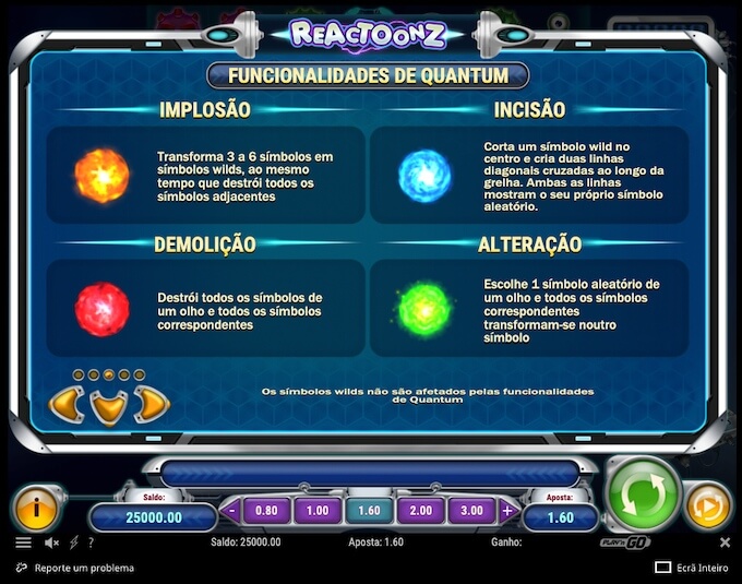 Quantum recursos slot Reactoonz