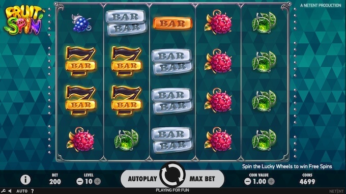 Símbolos da slot Fruit Spin