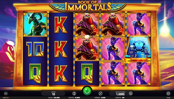 Cores e características Book of Immortals slot