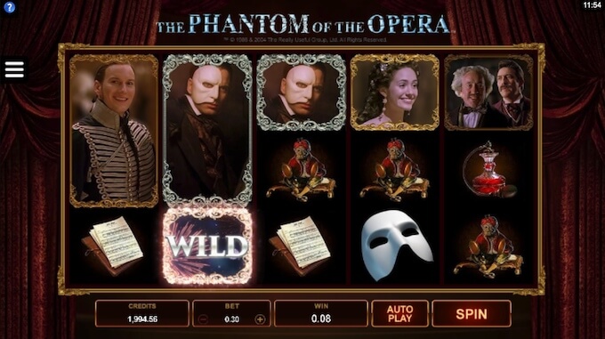 The Phantom of the Opera análise de slot